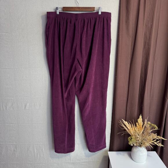 Alfred Dunner Womens Pants Size 20W Purple Half Elastic Waist Soft Light Pockets - Picture 4 of 9